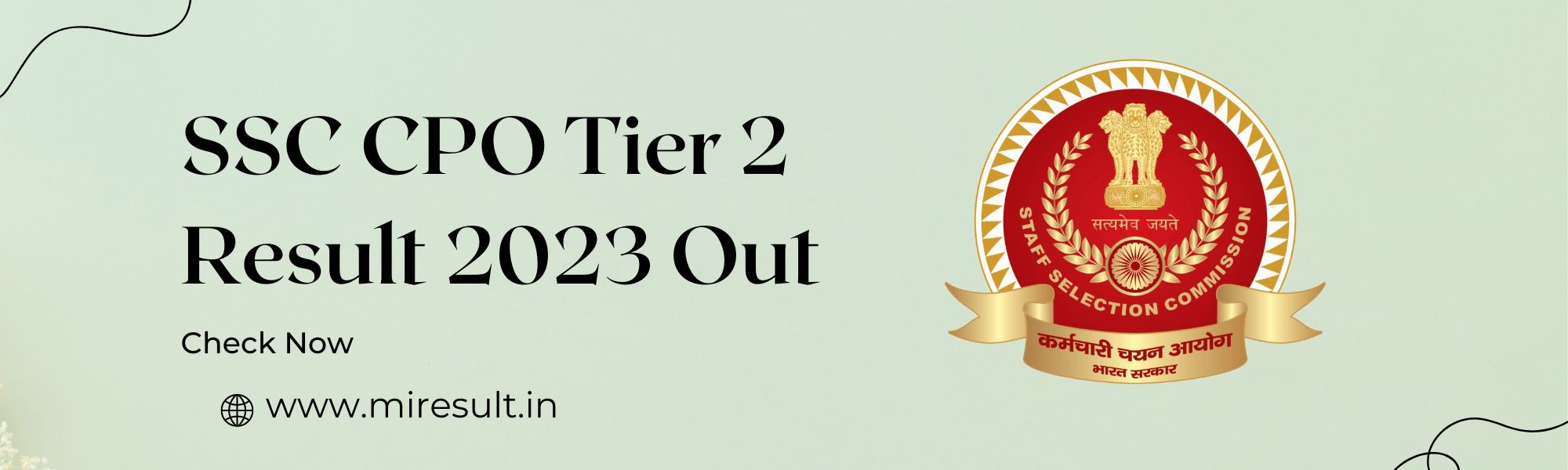 SSC CPO Tier 2 Result 2023 Out Merit List Result PDF MiResult